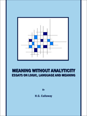 cover image of Meaning without Analyticity